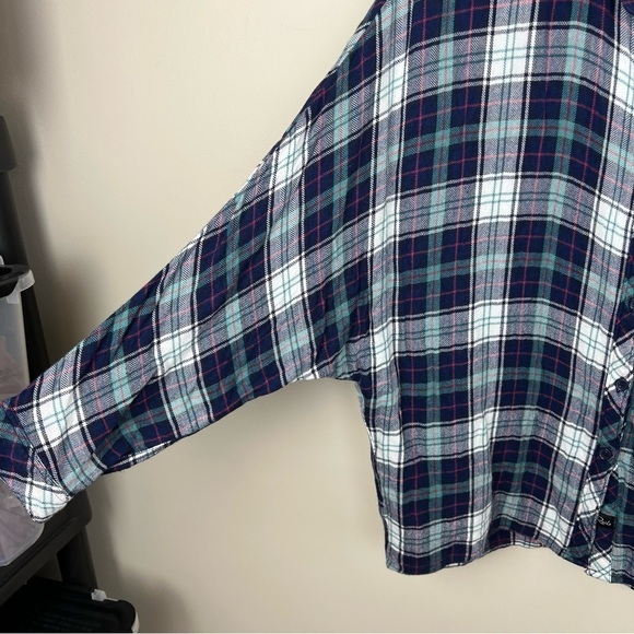 Rails Maddox Dolman Sleeve Flannel Plaid Button Down‎ Top - Picture 7 of 13